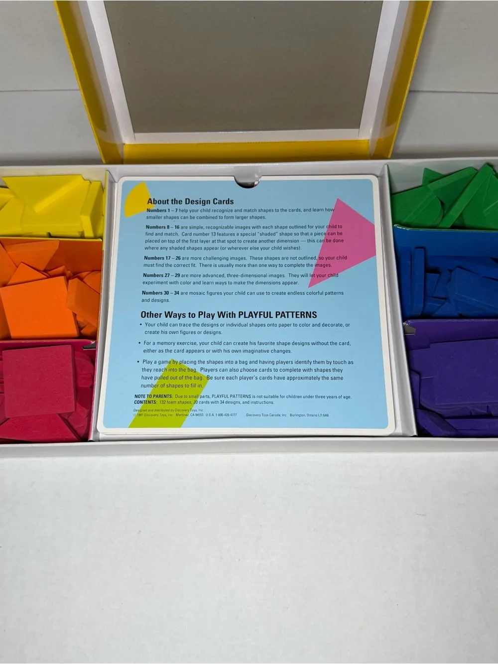 Vintage 90s Discovery Toys Playful Patterns Geometric Blocks Playset